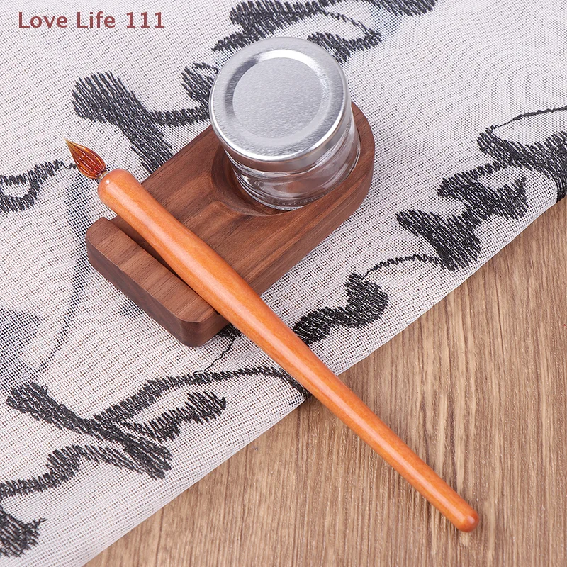 

New Wooden Pole Glass Dip Pen Fountain Pen Line Pen Art Writing Comics Illustration/watercolor Painting Art Supplies