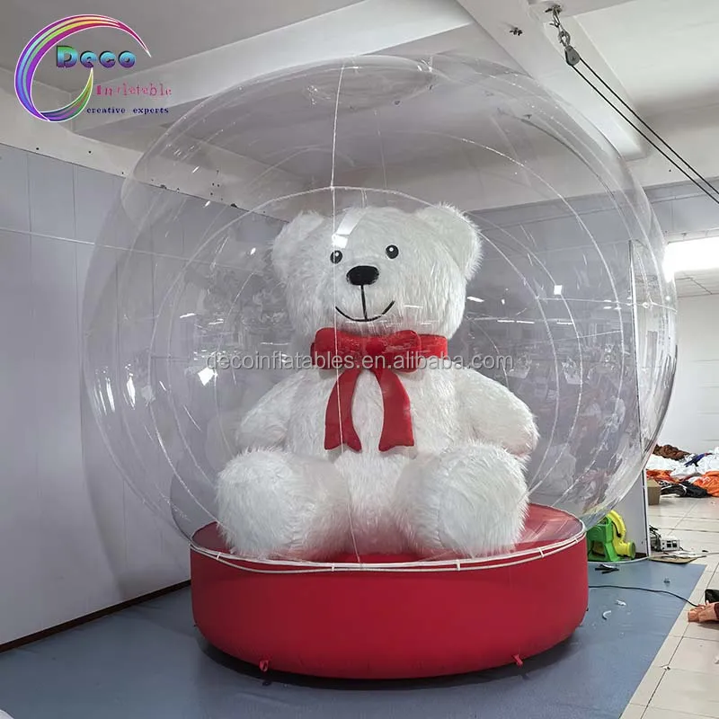 Latest Design 3m/4m Inflatable Christmas Snowball Bear Studio Christmas Outdoor Decoration Bubble Ball