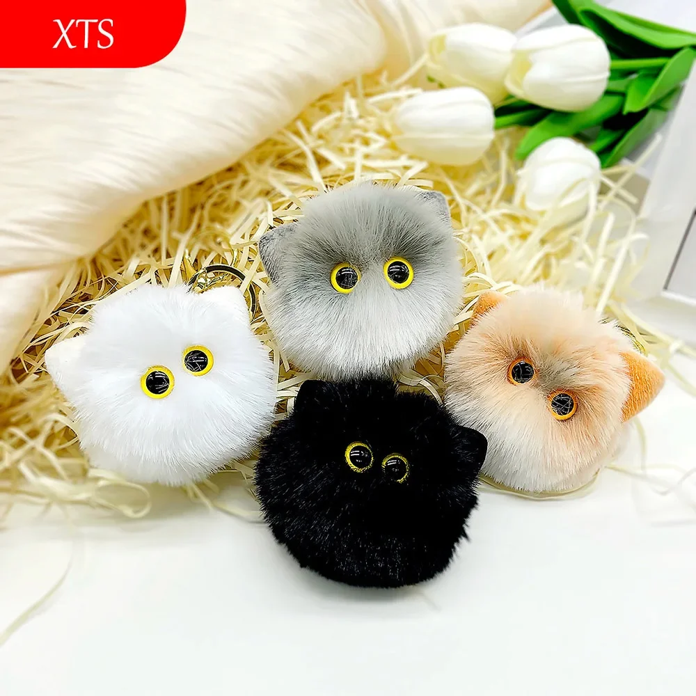 Fancy&Fantasy Fur Pom Pom Key Chain Fluffy Bunny Keychain Chaveiro Faux Cat Hair Bulb Bag Car Ornament Fur Ball Key Ring