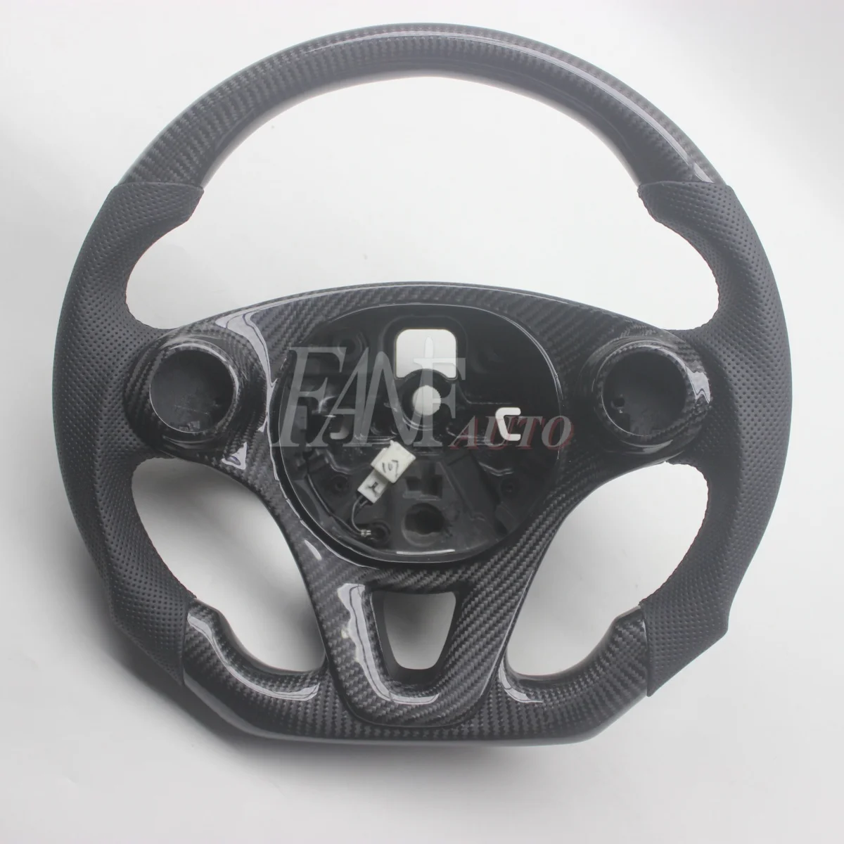 

Replacement Real Carbon Fiber Steering Wheel with Leather for Smart Fortwo 453 2014-2019