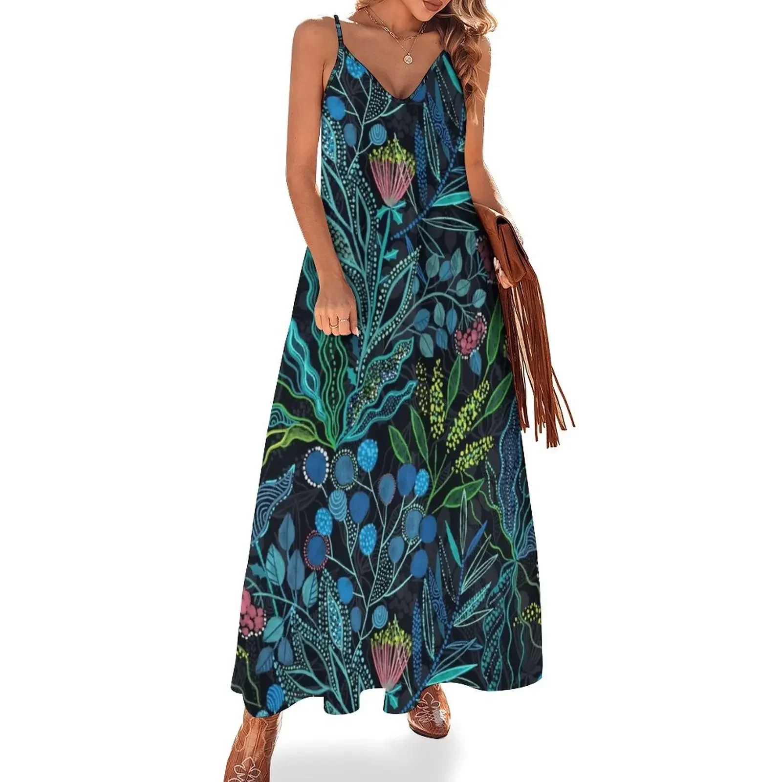 

Australian plants and flowers Sleeveless Dress Long dresses dresses for womens Dress