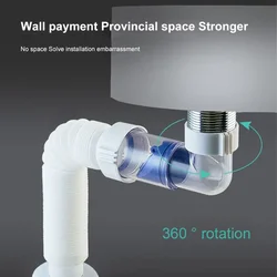 Wash Basin Drainage Pipe Odor Proof Curved Pipe Sewer Bathroom Horizontal Arrangement Wall Drainage Hose Water Leakage Plug Tool