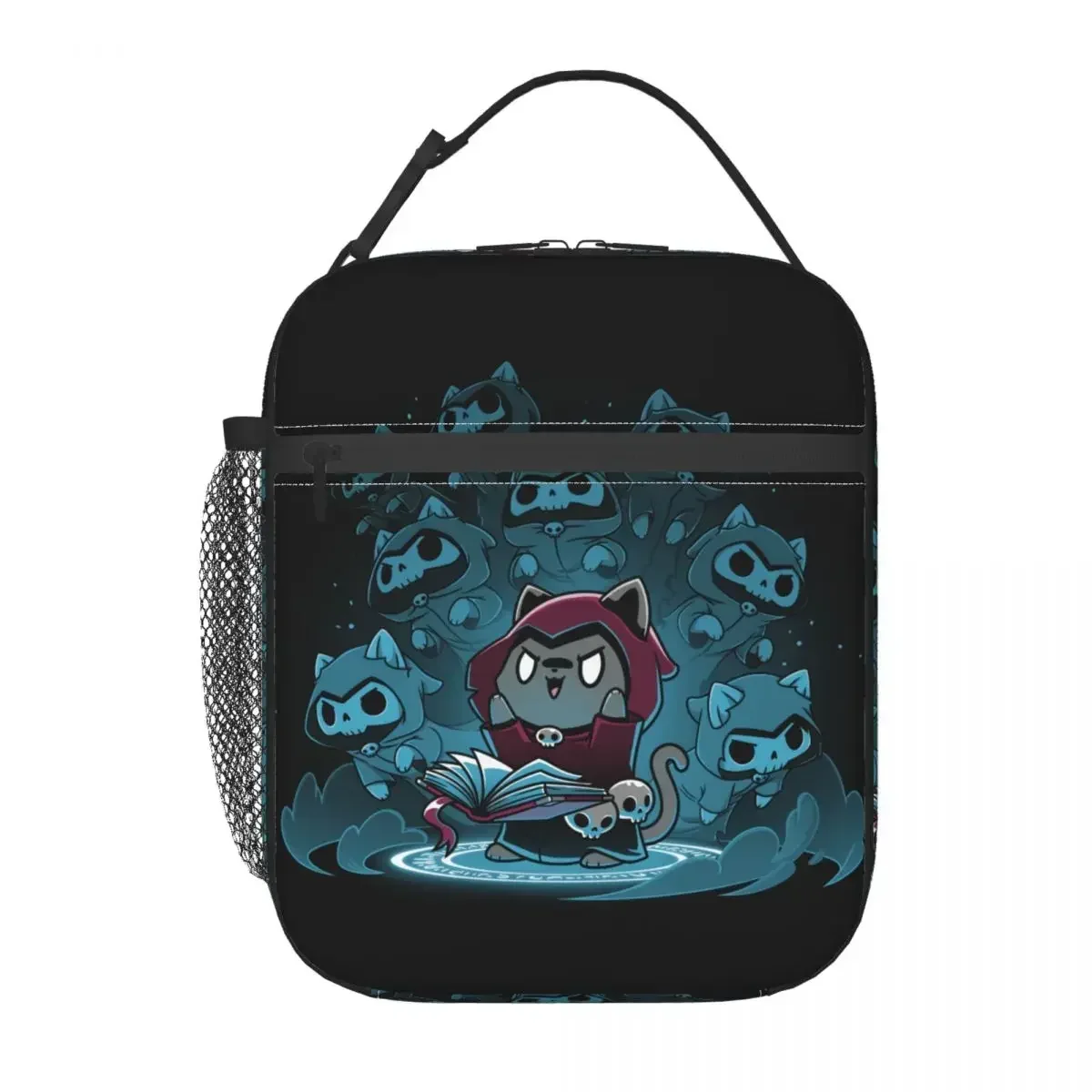 

Custom Nekomancer Cat Thermal Lunch Bag For Women Men Insulated Lunch Tote Reusable Cooler Bag for Office Work Picnic Travel