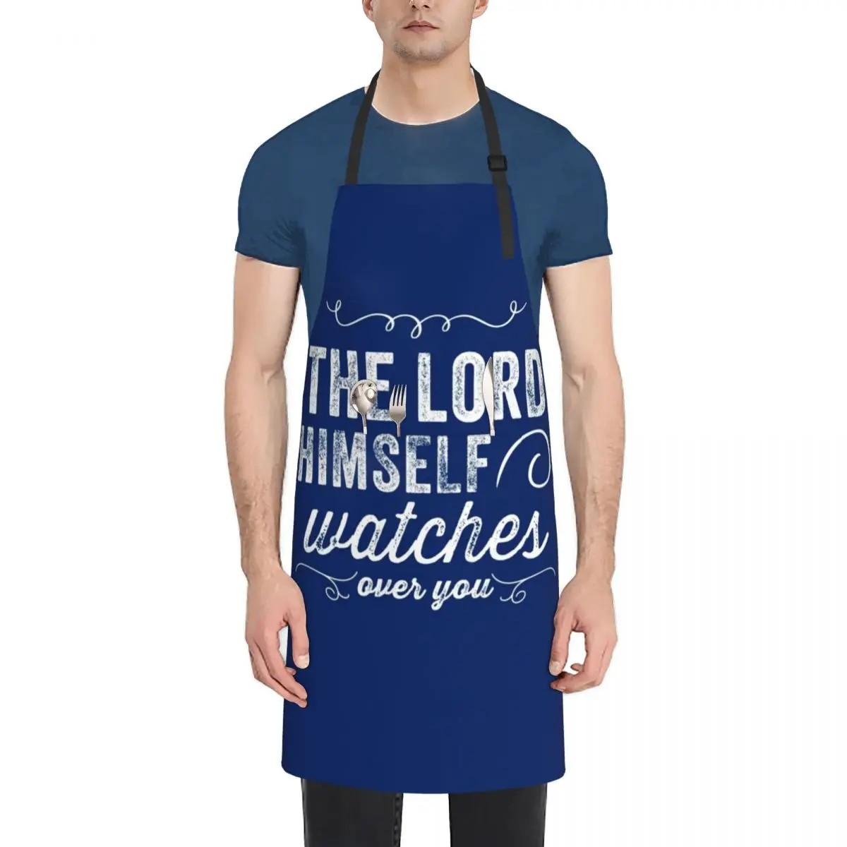 

The Lord Himself Watches Over You - White Text Apron Kitchen Tools Accessories Kitchens Woman Barber Children'S Apron