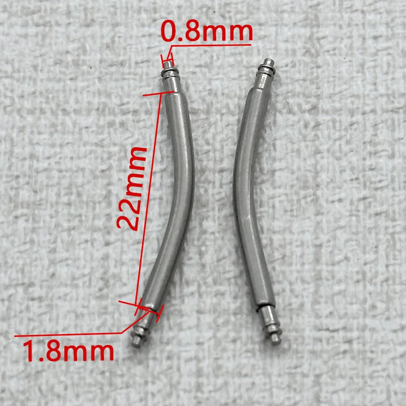 Mod Curved Spring Bar Dia 1.5mm 1.8mm Watch Strap Link Pins Fits Width 16mm-24mm Watch Band Bracelet Stainless Steel Link Pins