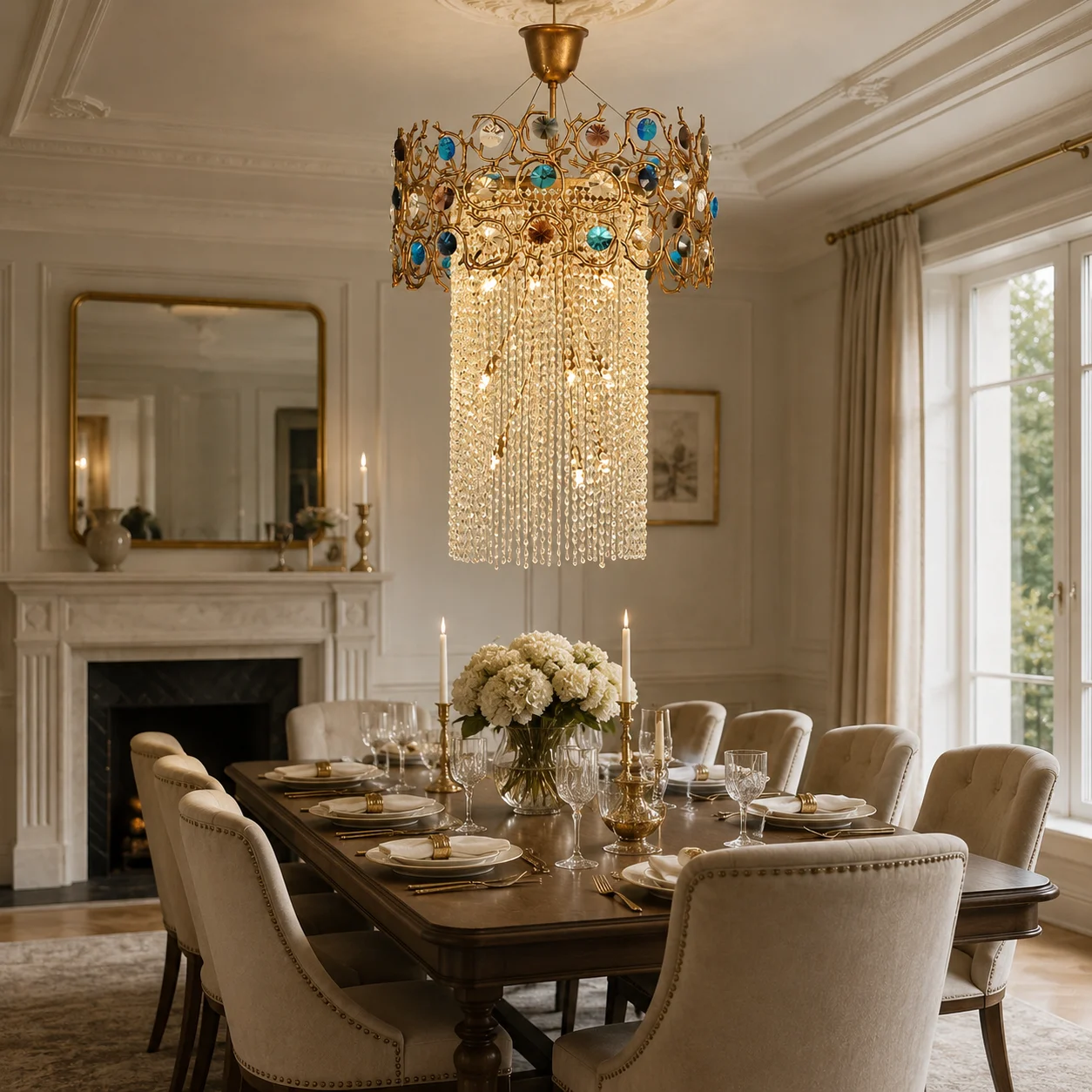 Modern Crystal Tassels Chandelier for Living Room Bedroom Staircase Designer Crystal Pendant Light Creative Decorative