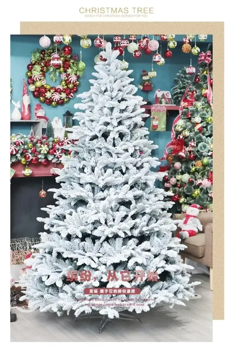 120-180cm White Snow Christmas Tree with Metal Foldable Stand Home Decor Christmas Decoration Arbol De Navidad