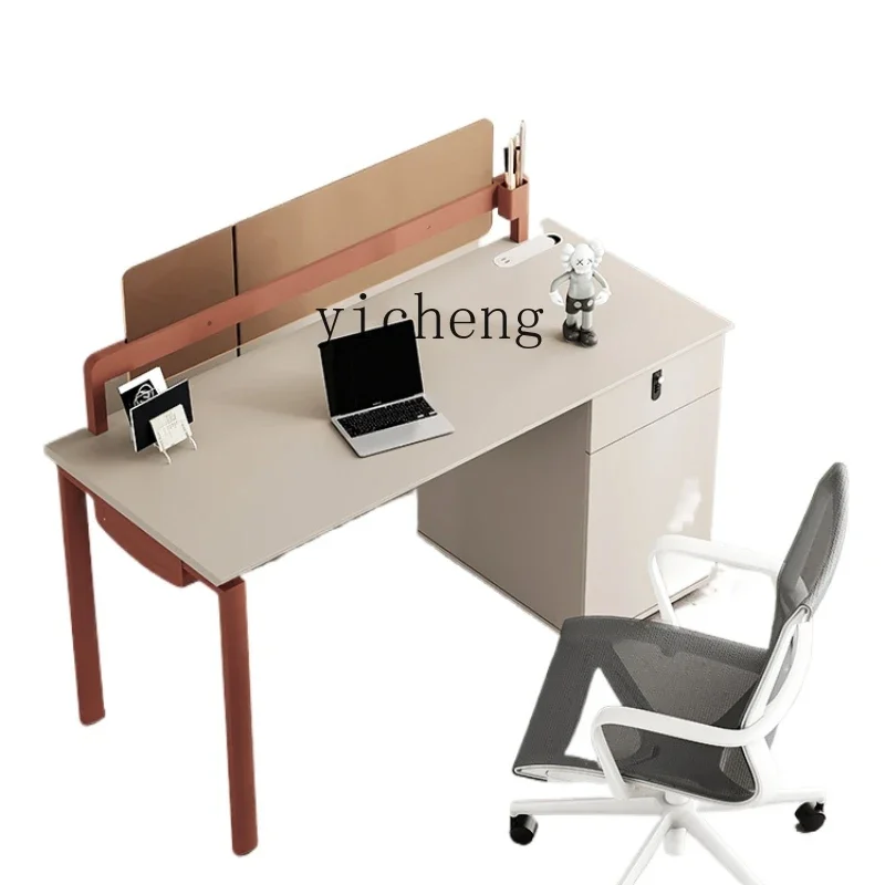 

zzZK Staff Table Working Seat Single Seat Simple Modern Work Booth Table and Chair Combination Extension