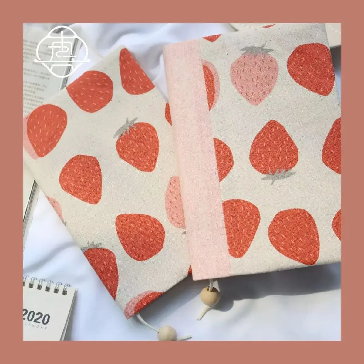 【Strawberry Cake】Original Handmade A5 A6 Notebook Covers Protector Book Sleeve Crafted Fabric Products Diary Cover，in Stock