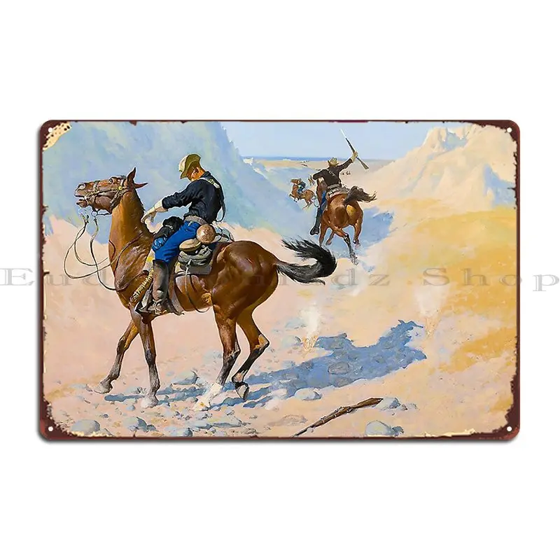 Frederic Remington Art Metal Plaque Personalized Customize Designing Character Club Tin Sign Poster