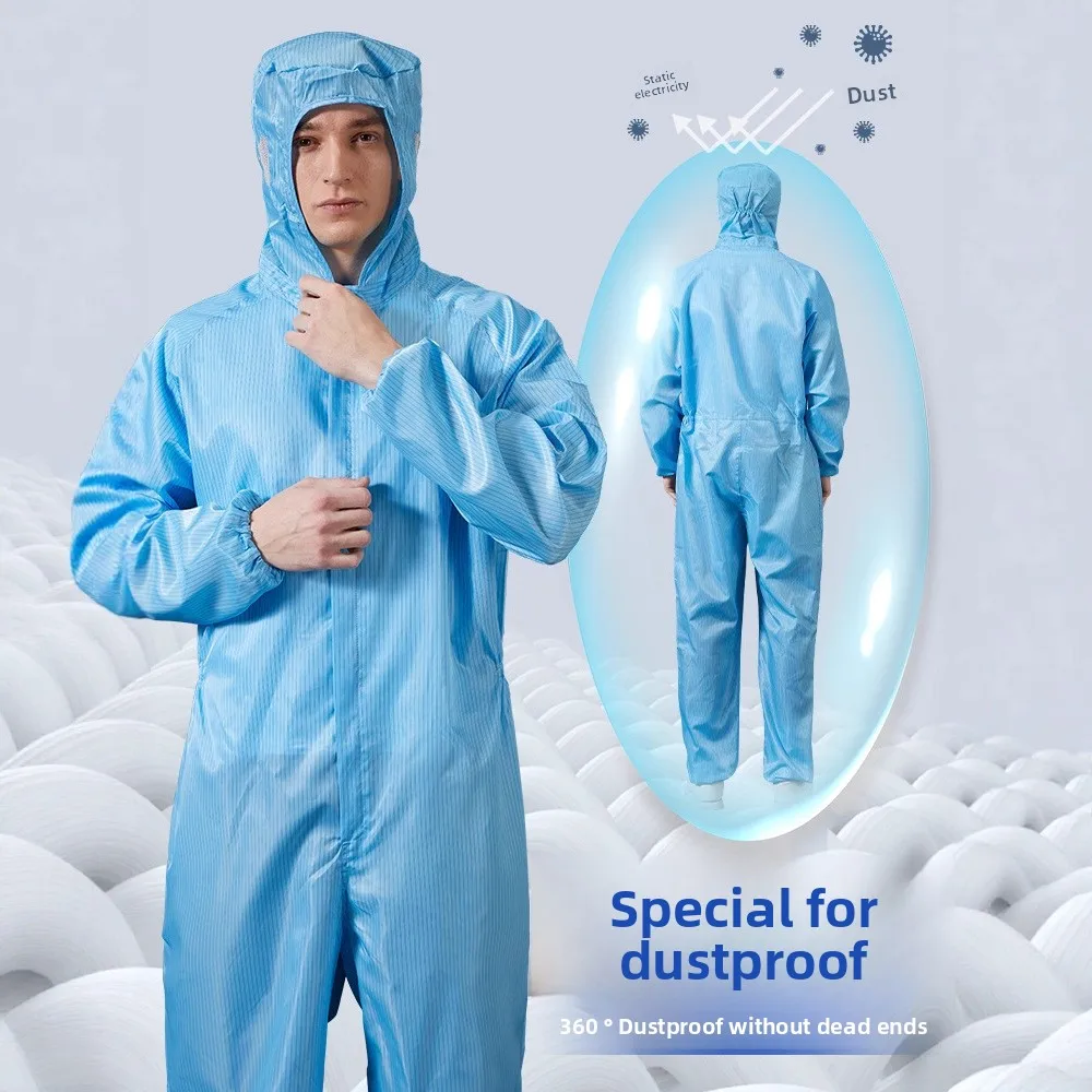 

Breathable dustproof work clothes, anti-static one-piece dust-free workshop protective clothing, men's one-piece clean clothes