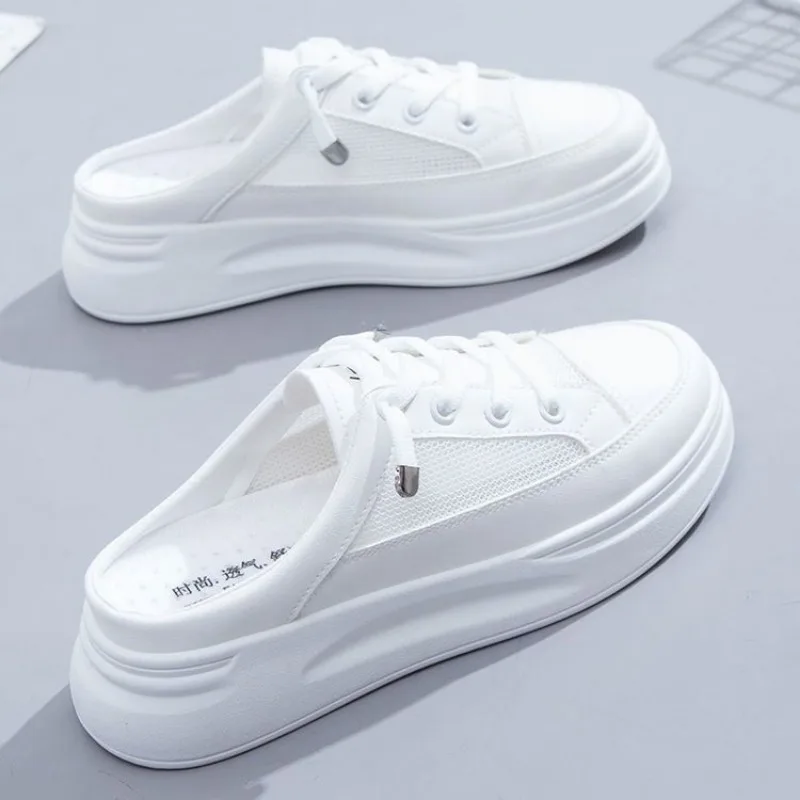 Comemore White Tennis Fashion Comfortable Women\'s Sports Shoes Platform Autumn Trends 2023 Flat Summer Woman Sneakers Slippers