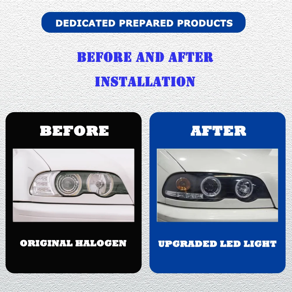LED HeadLights for BMW 3 series E46 2 doors 98-02 EMARK led DRL Car head lamp Assembly Signal Auto Accessories Modified Lamp