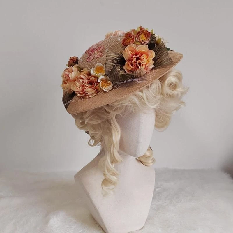 الصيف زهرة ديكور قبعة مسطحة المرأة زهرة ديكور عطلة قبعة للشاطئ بسيطة قابلة للطي السفر ل قبعة الشمس واقية من الشمس UV ل S