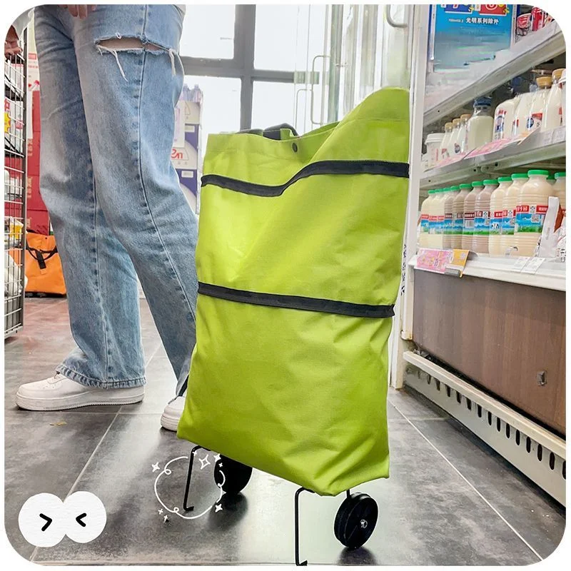 Portable Shopping Cart Bag Foldable Package Home Grocery Carry-on Express Small Pull Cart with Wheels Lightweight Trailer