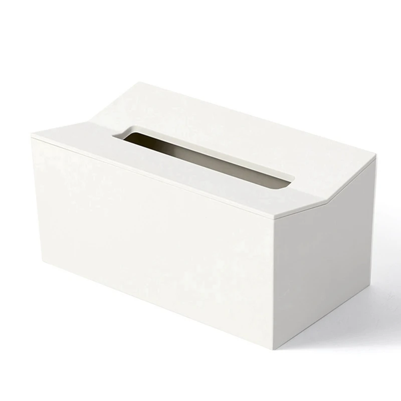 

4X Kitchen Tissue Box Cover Napkin Holder For Paper Towels Box White