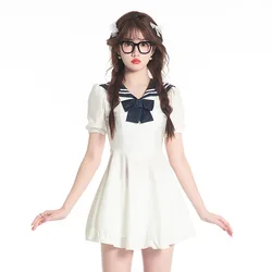 Strój kąpielowy dla kobiet Japanese Cute Sailor Suit Summer New Style White Navy Dress JK Swimsuit Hot Anime Cosplay