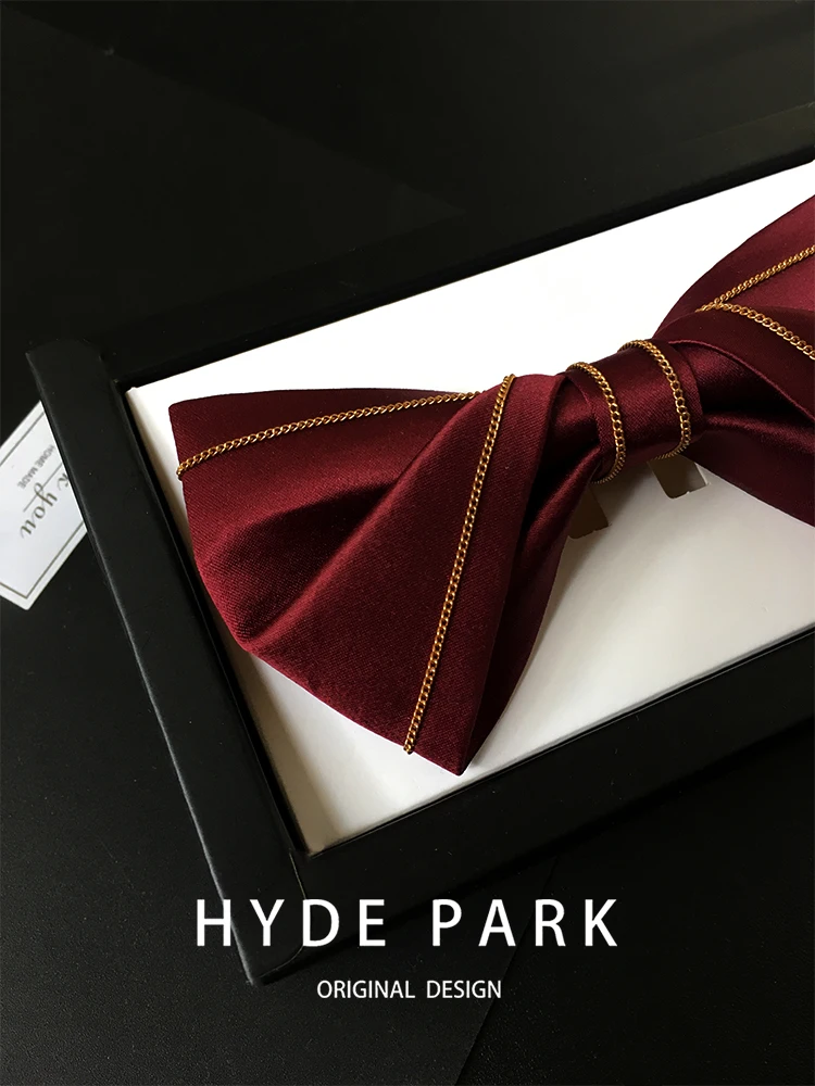 Wine red annual festival knot wedding formal business high luxury groom bow bow tie men