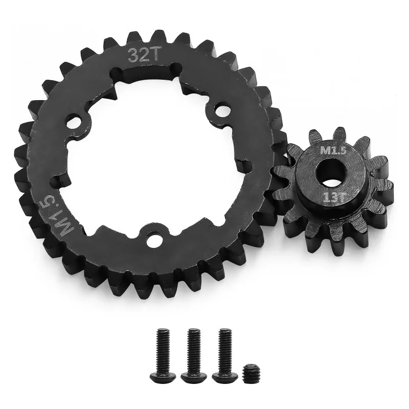 2 peças de aço endurecido 1.5mod 35t 32t engrenagem de dentes retos e conjunto de engrenagens de pinhão 12t 13t para trxs 1/5 x-maxx xmaxx 1/6 xrt peças de atualização
