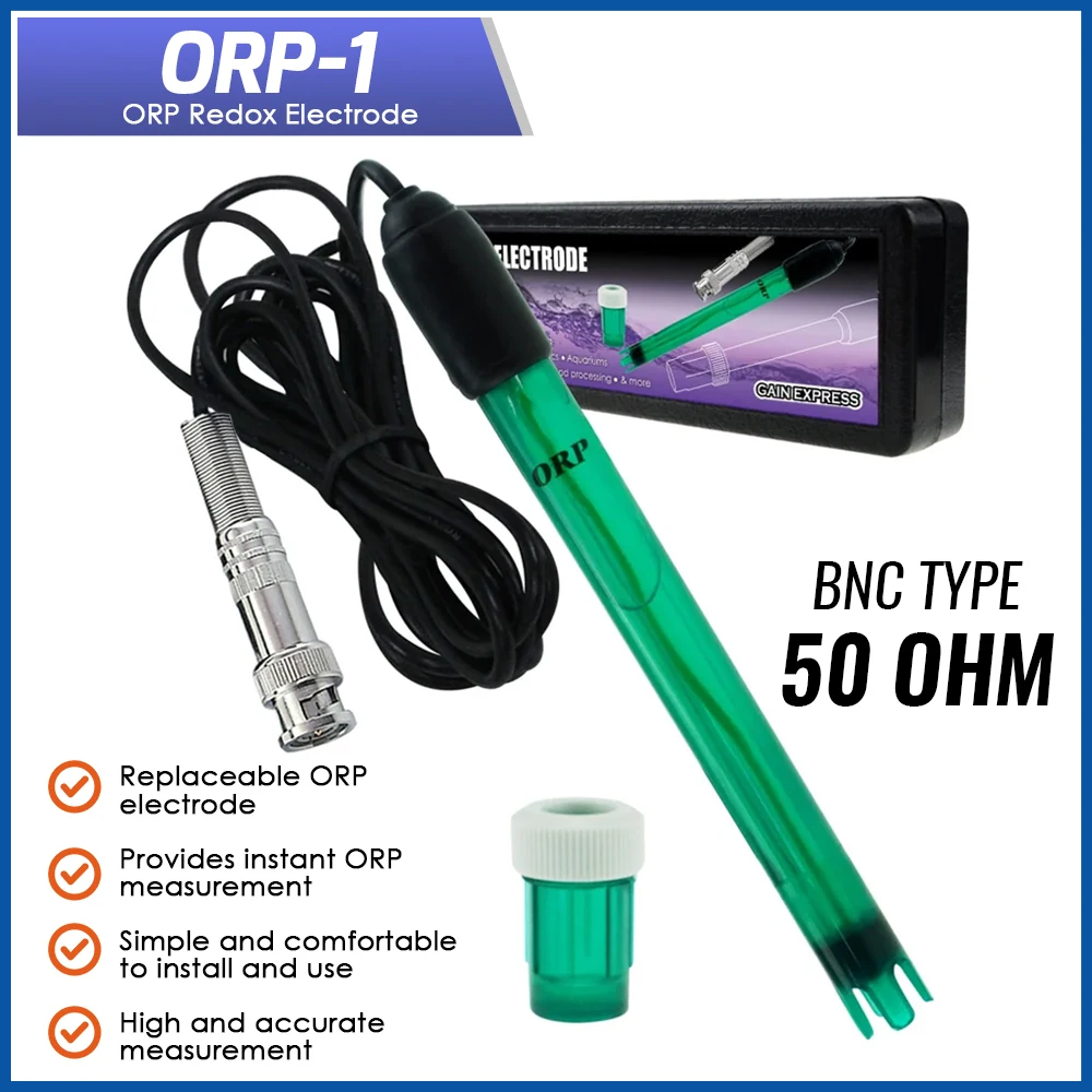 ORP Redox Sonde piscina conector tipo BNC sonda de repuesto 1,2 cm de diámetro 300cm Cable para probador medidor probador de agua de acuario