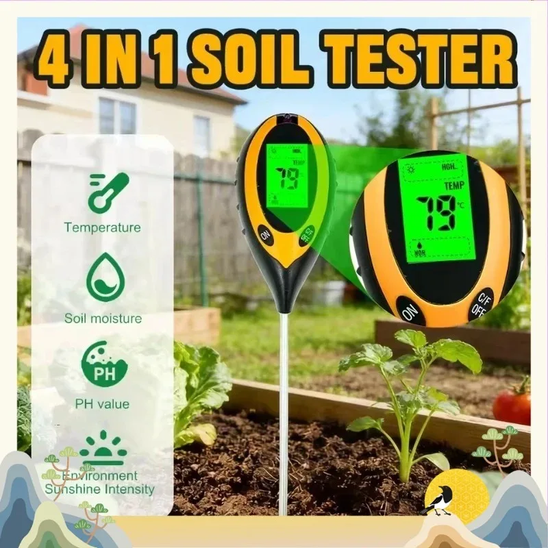 1PC Multifunctional Soil Fertility Meter Measure PH Humidity Nutrient Water Household Flower Plant Gardening Testing Tool