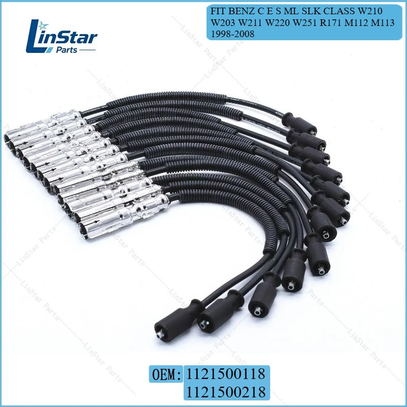 12pcs Ignition Wire Set Spark Plug Wires 1121500118 1121500218 For Mercedes Benz C E S ML SLK Class W210 W203 W211 1998-2008