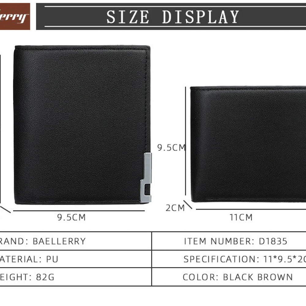 Men's Front Pocket Wallet Business Style RFID Blocking Zipper 6 Slots Slim PU Leather for Office