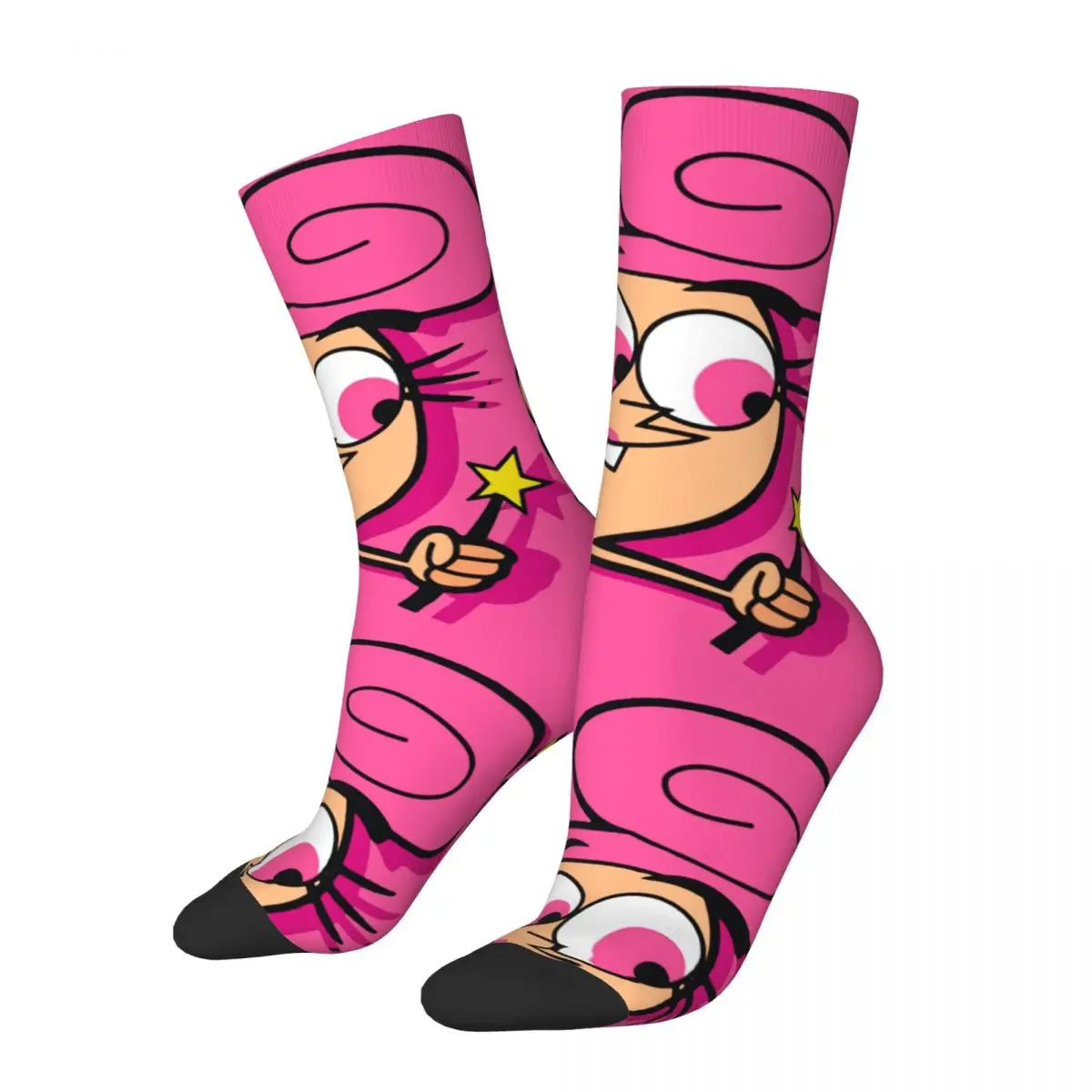 Hip Hop Retro Wanda Crazy Men's compression Socks Unisex The Fairly Odd Parents Street Style Pattern Printed Happy Crew Sock