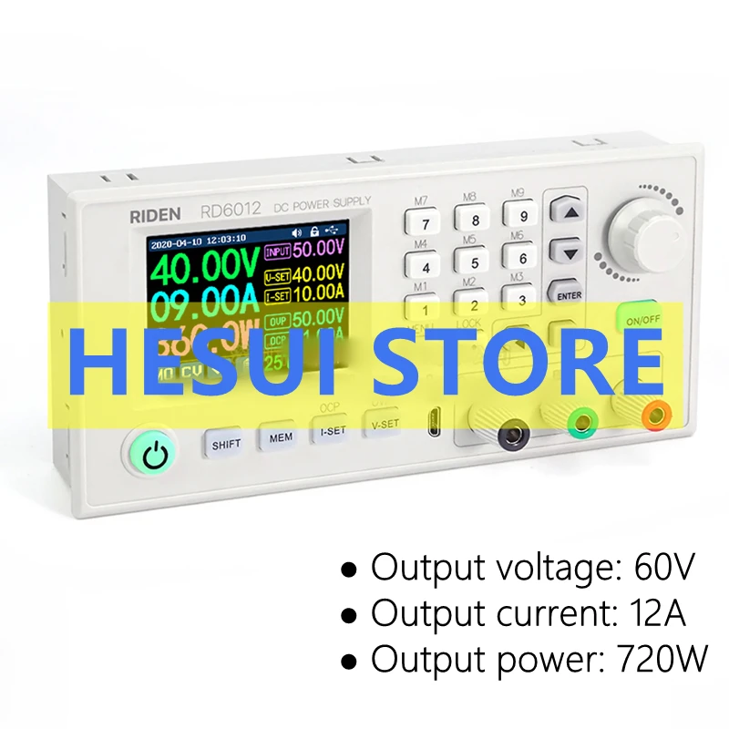 RD6012W NC DC adjustable power supply experimental maintenance power switch voltage regulator 60V step-down module communication