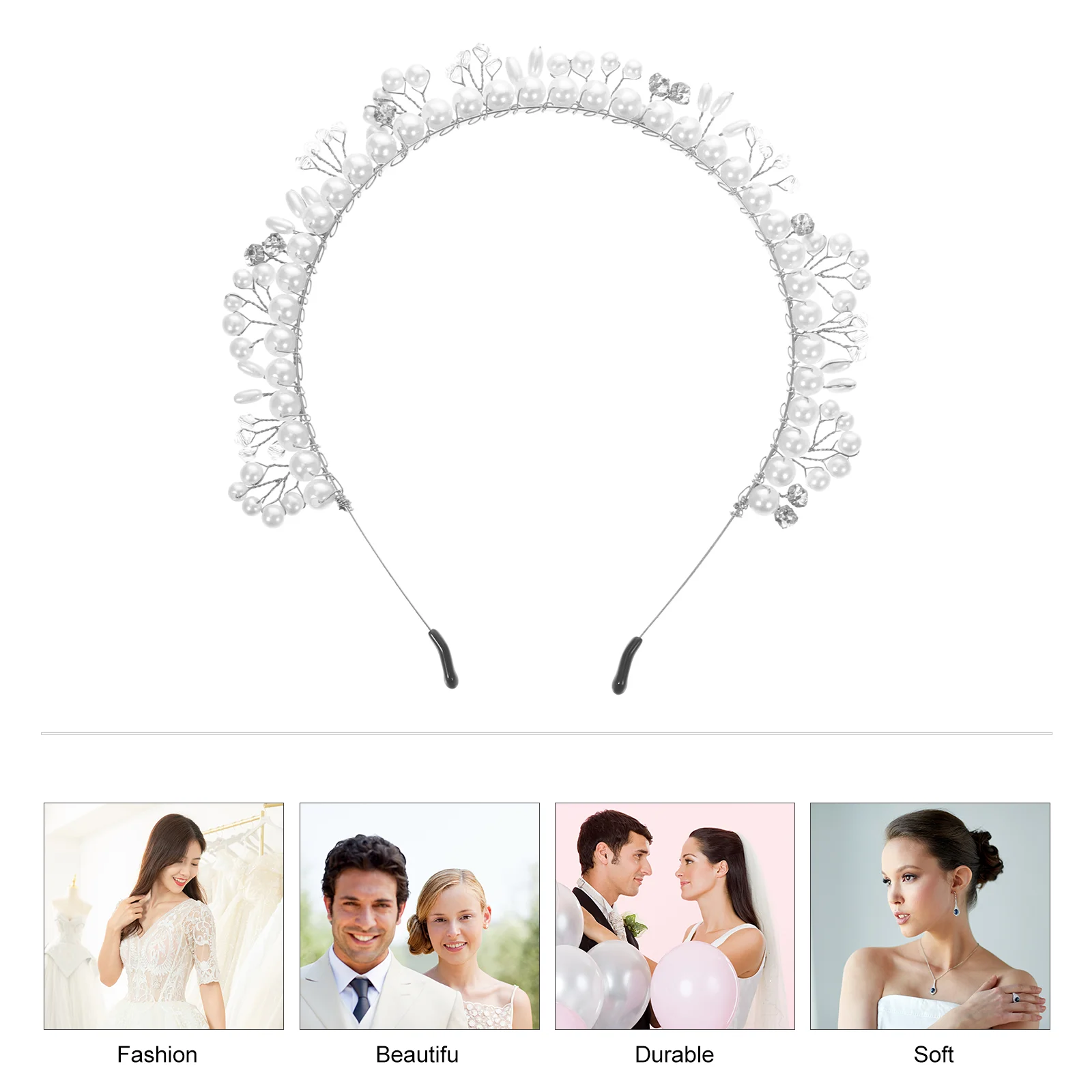 Diadema de novia con diamantes de imitación y perlas, accesorios para el cabello de novia, diademas con diamantes de imitación y flores doradas para niñas