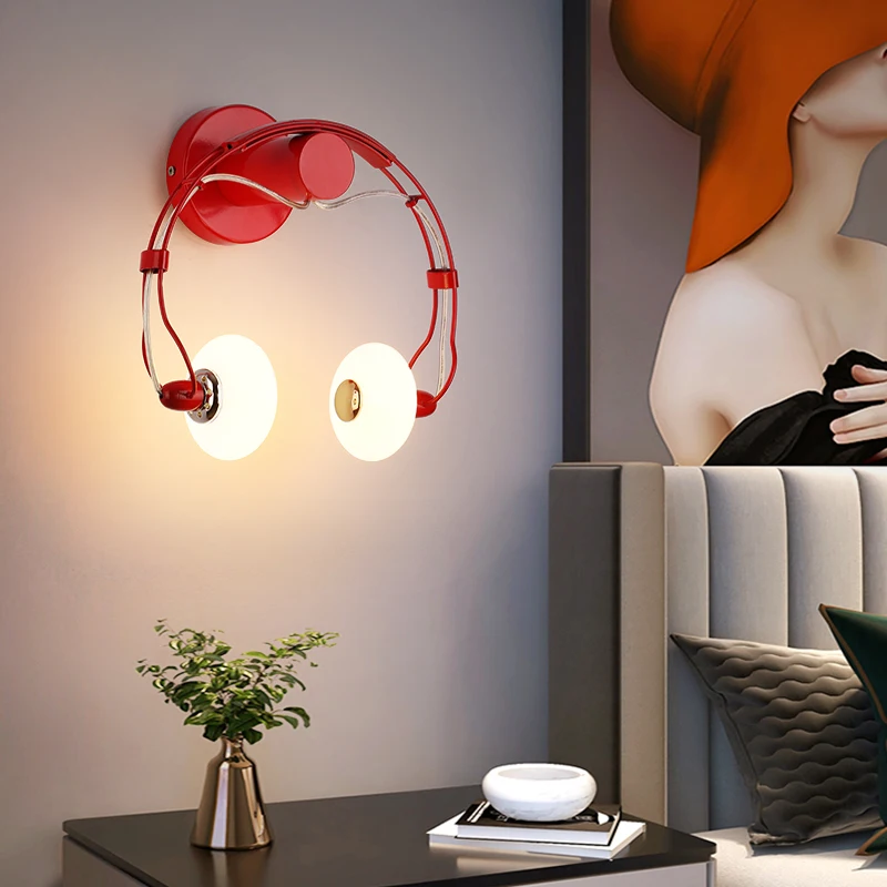 Creative Wall Lamp Earphone Style Lights LED Acrylic Children\'s Room Decors Sconces Personality Wall Light for Home Decorations