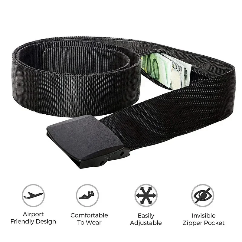 

Travel Outdoor Cash Anti Theft Belt Waist Bag Women Men Portable Hidden Money Belt Wallet Waist Pack Secret Hiding Belt 119cm