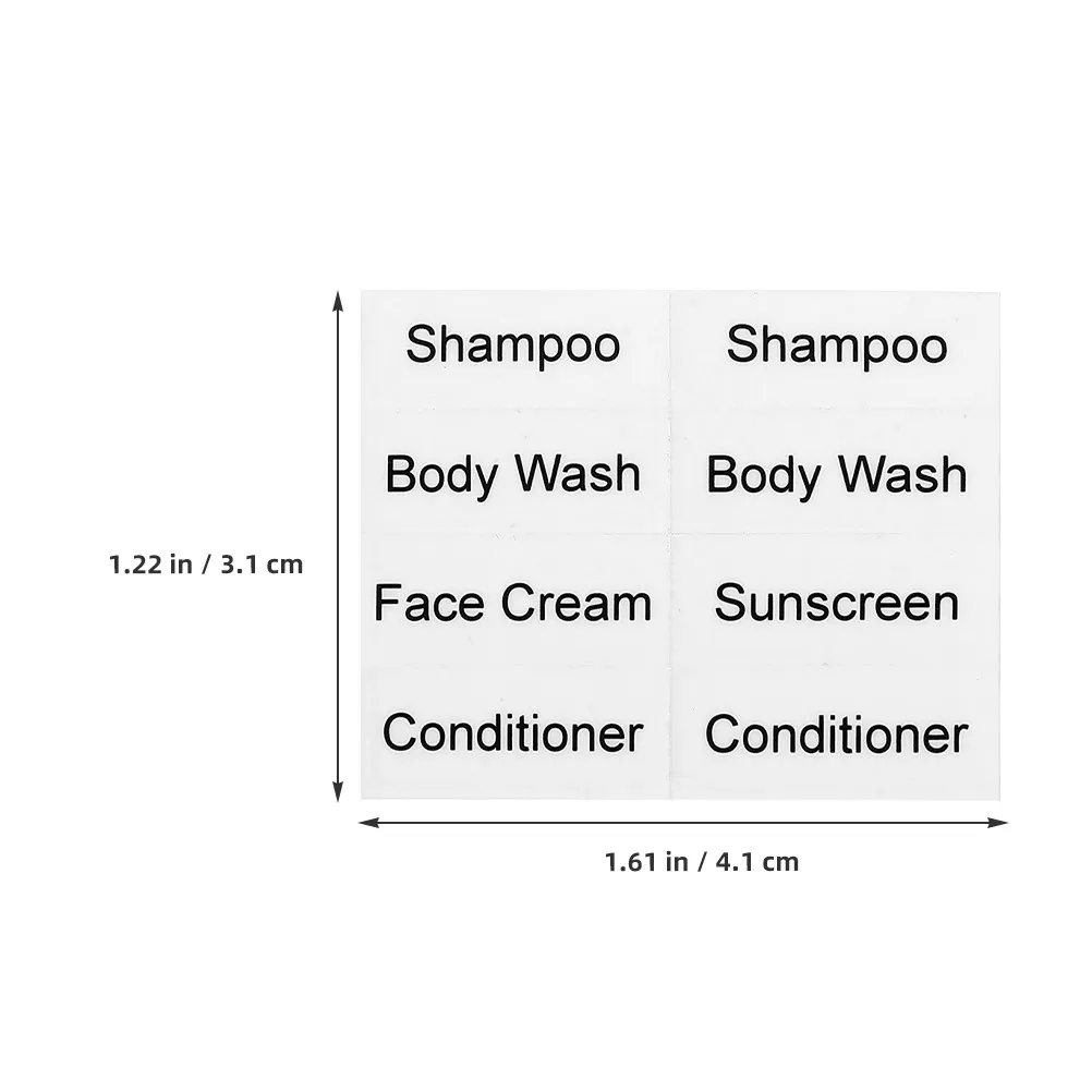 12Sheets Easy Apply Bathroom Labels Self Adhesive Skincare Toiletries Stickers for Bottle Sorting Moisture Proof
