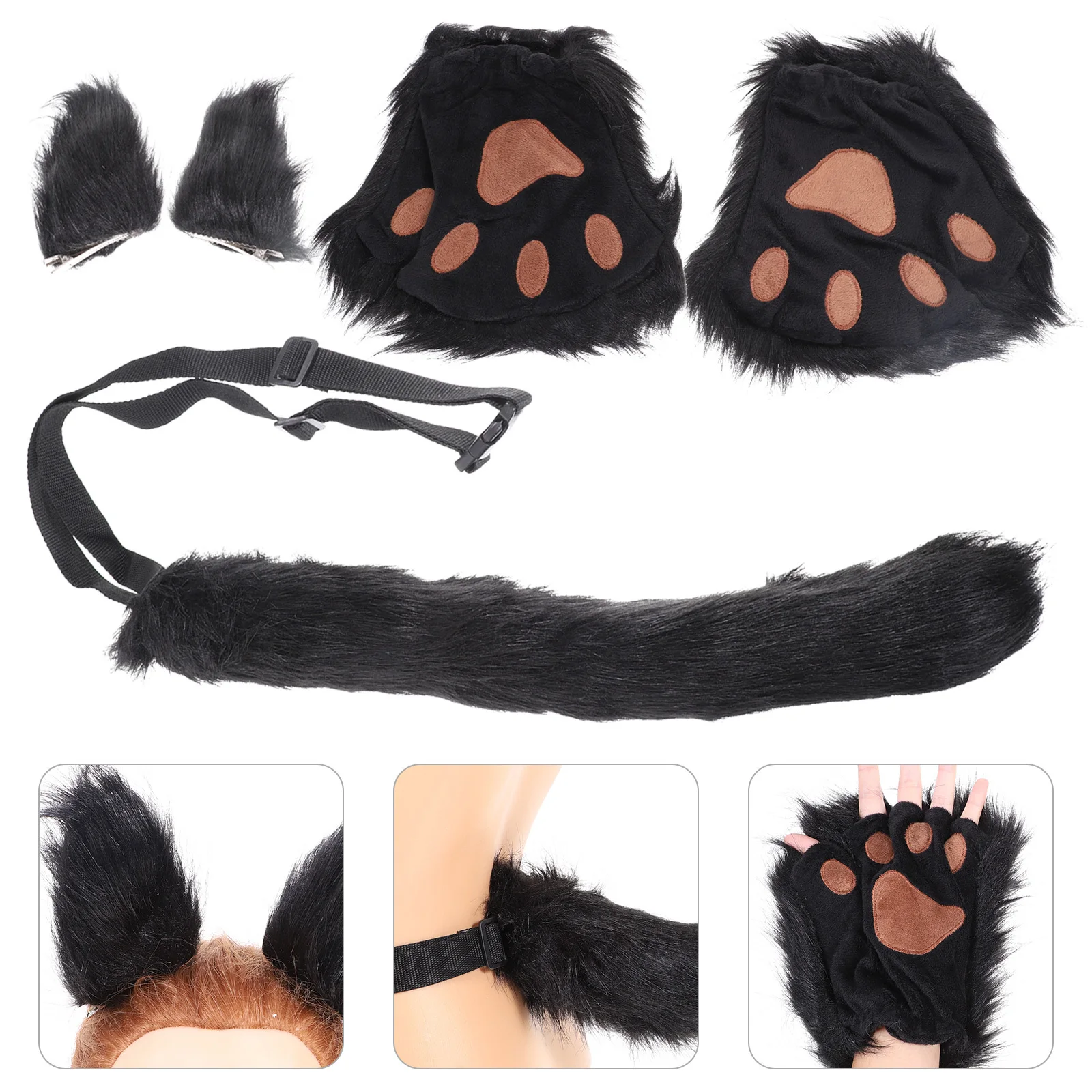 1Set Beest Oren Staart Cosplay Kostuum Accessoires Halloween Party Prop Festival Dressing Kit Charmante Dierenoutfit