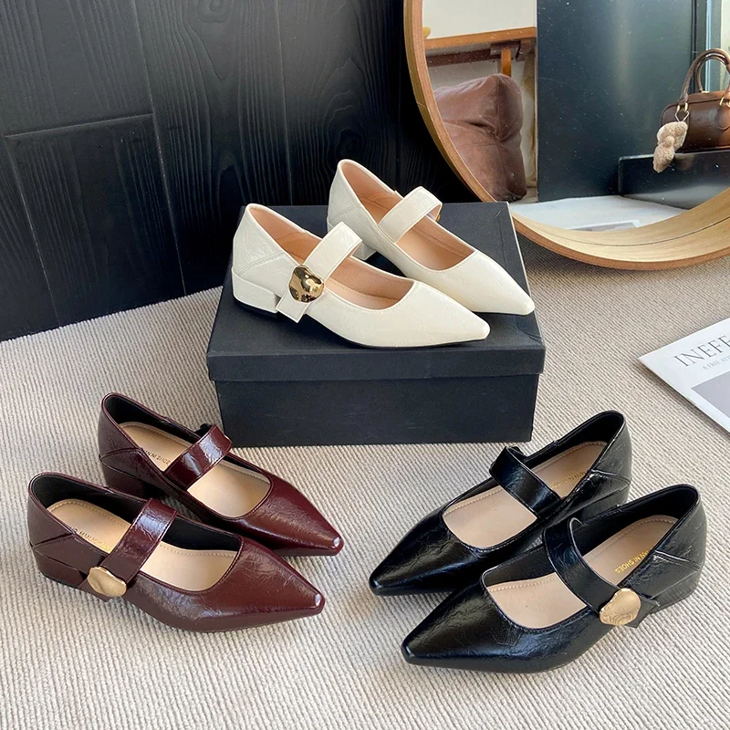 

Роскошные дизайнерские туфли на высоком каблуке с острым носком на платформе, толстые одинарные туфли, женские туфли Мэри Джейн на высоком каблуке с неглубоким носком