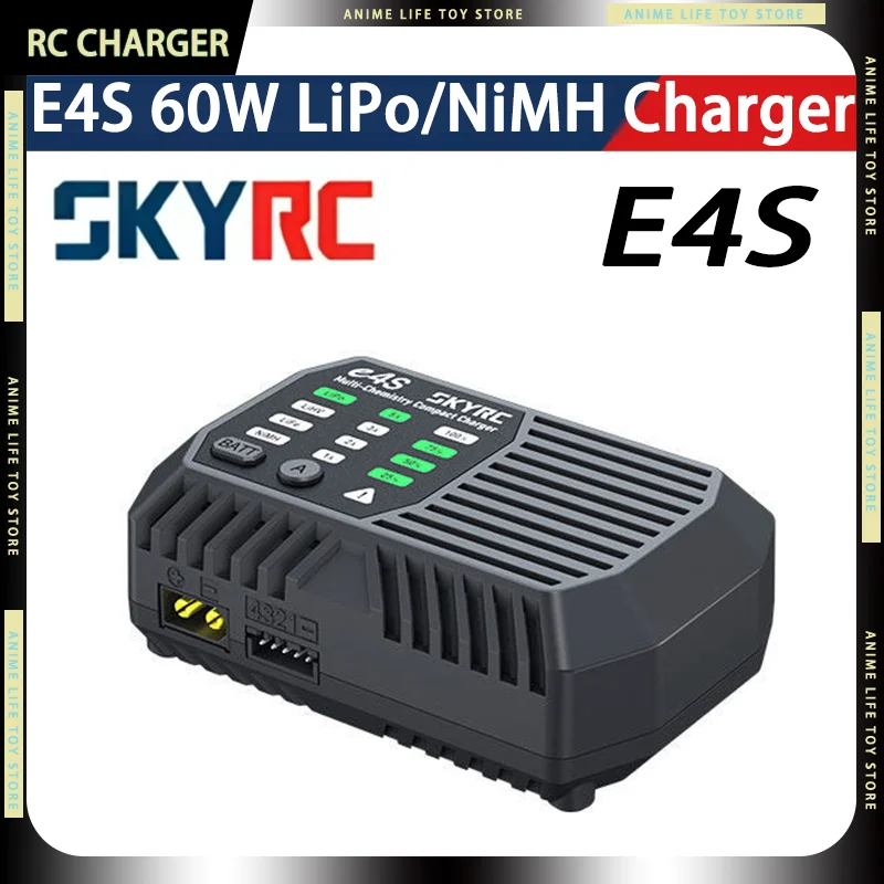 

SKYRC E4S 60W 6-8S RC Multi-Chemistry Compact Charger RC Car Battery Charger 1-5A Supprt Lipo,LiHV,NiMH Batery For Adults Gift