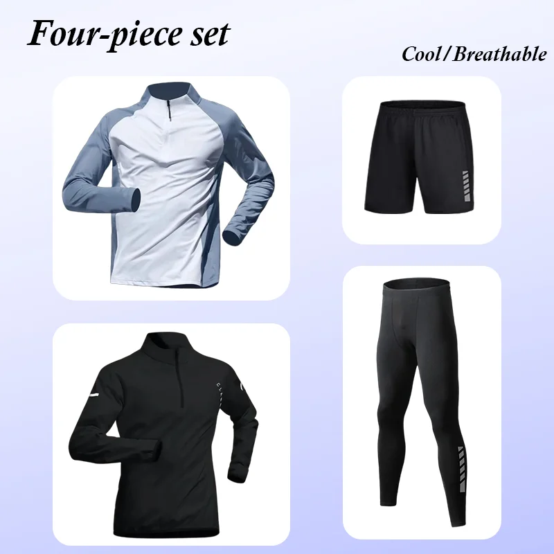 

Быстросохнущая спортивная одежда: комплект для бега с длинным рукавом, тренировочный костюм для фитнеса, велоспорта, весенняя новинка