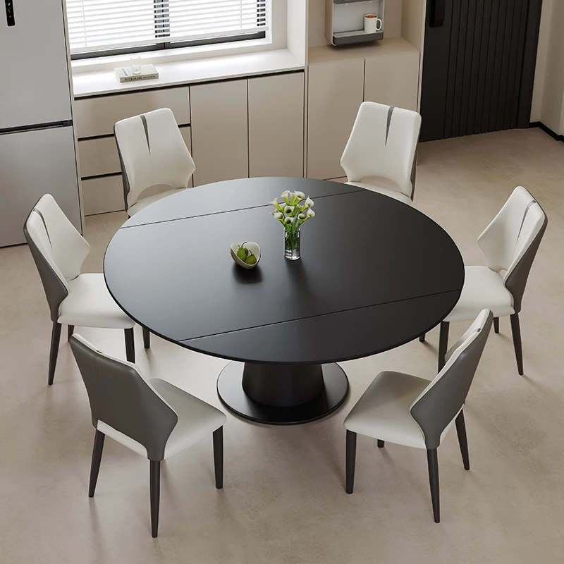 

Party Event Round Dining Tables Design Japanese Black Kitchen Dining Table Modern Luxury Nordic Mesas De Salon Comedor Furniture
