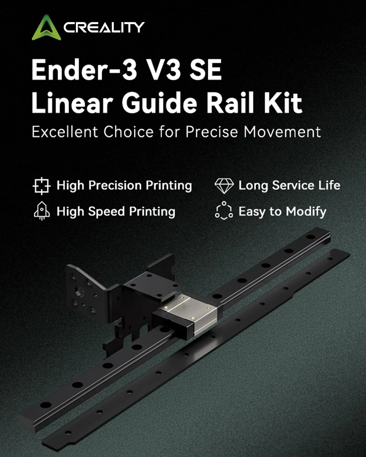 Creality atualização oficial ender 3 v3 se kit de trilho linear, mgn12 impressão de alta precisão 280mm comprimento do trilho deslizante peças de impressora 3d