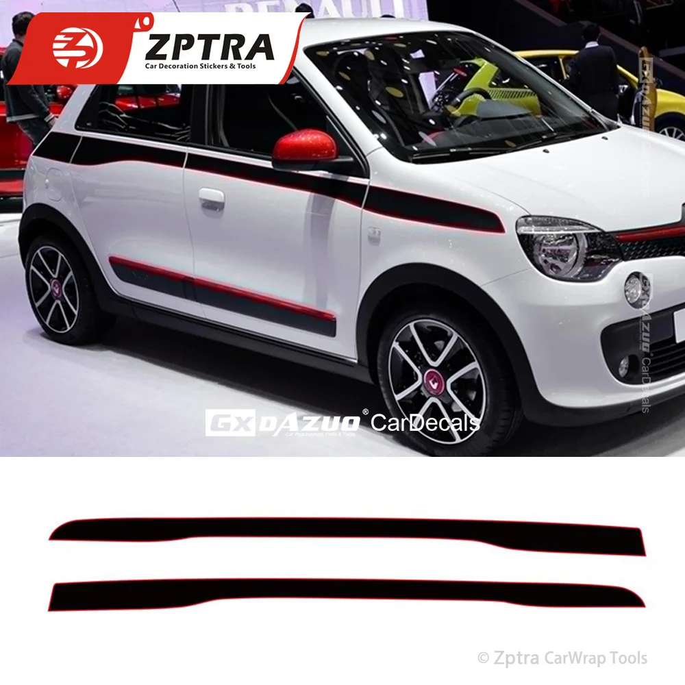 Sport Stripes Car Waist Lines Sticker For Renault Twingo GT Color Run 2015-2020 Auto Body Door Decor Decal Exterior Accessories