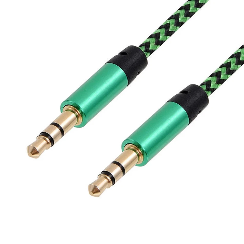 Nylon Male to Male Earphone Stereo 3.5 mm Micphone Audio Cable Digital Cables Aux Cable Cable Cord Adapter
