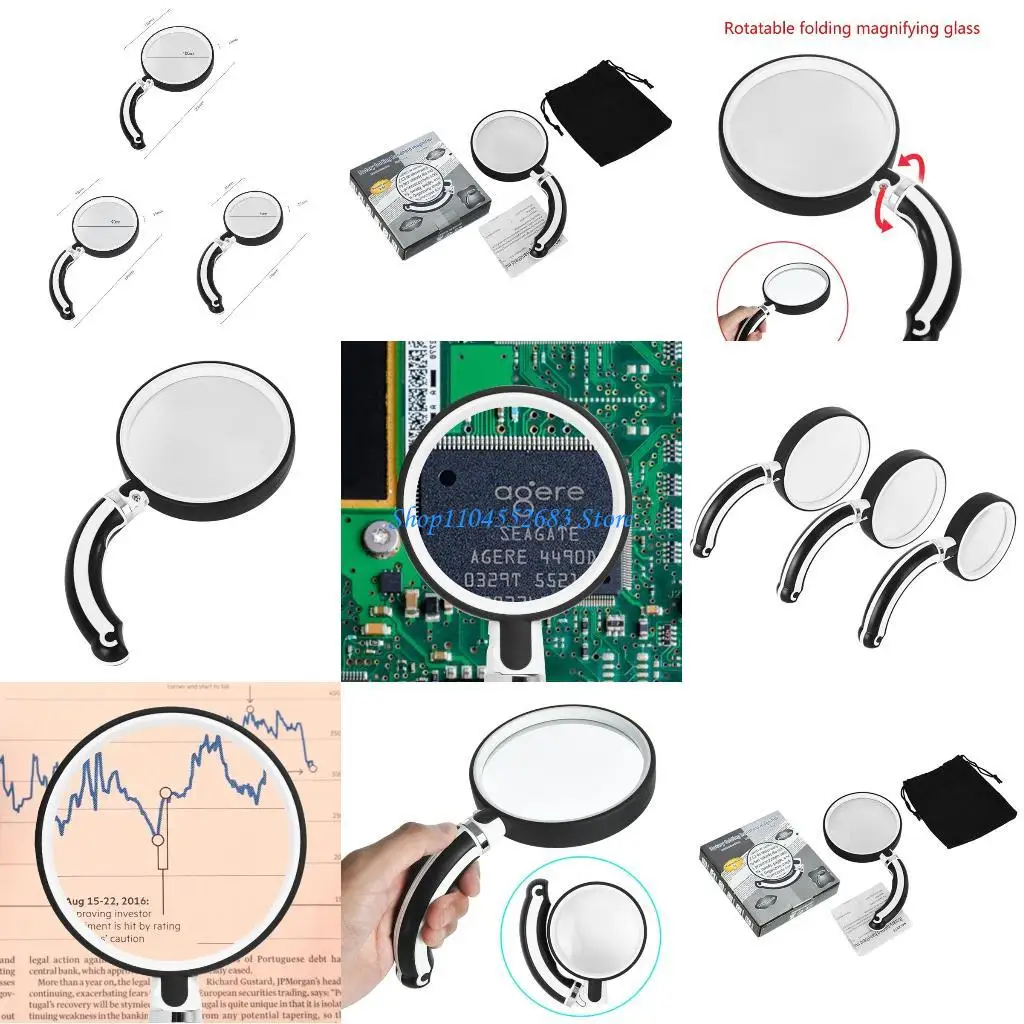 

Y6GD Модернизированное увеличительное стекло Ручное увеличительное стекло Поворотная лупа для карты
