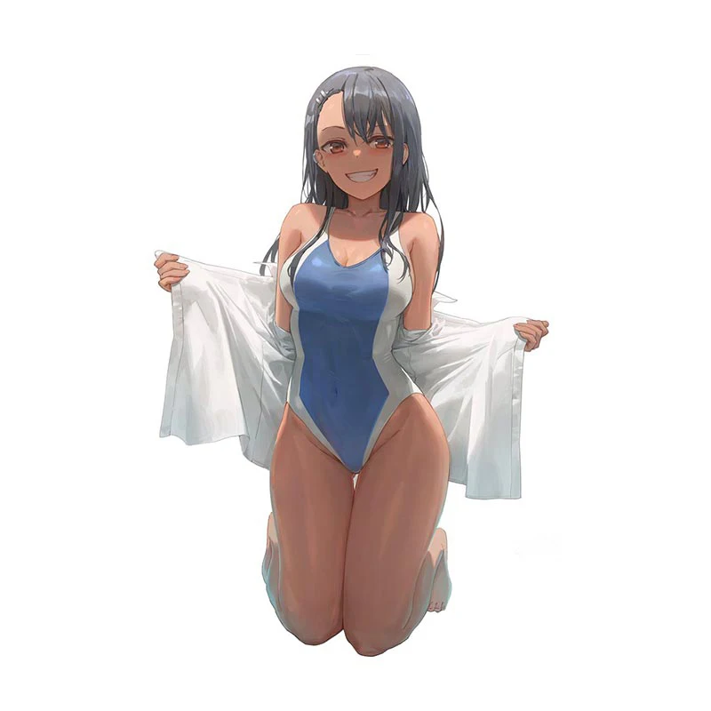 

Fuwo Trading Sexy Anime Nagatoro Car Stickers Occlusion Scratch Sexy Decals Anime Sunscreen Surfboard Trunk Decor Car Goods