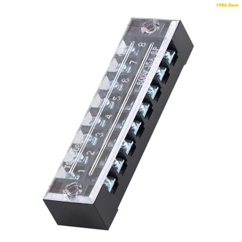 U1JB 600Vケーブルバリアブロック3/4/5/6/8位置固定配線ボードワイヤーコネクタ端子ストリップネジ端子ブロック