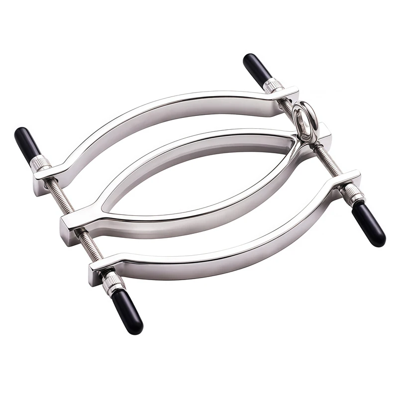 Adult Intimate Exotic Accessory - Labia Clamp with Metal Chain Peeping Dilator Sexy Toys for Women Bondage Equipment view 3