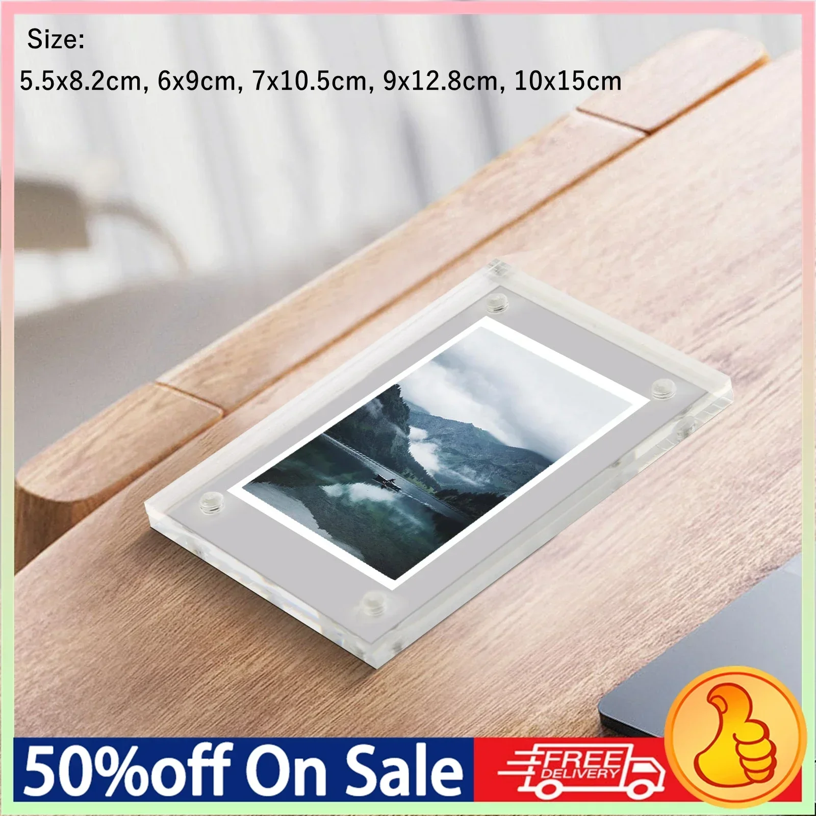 

Transparent Acrylic Photo Frame Magnetic Poster Display Stand 3+3mm Poster Tag Display Stand Desktop Ornament For Home Decor