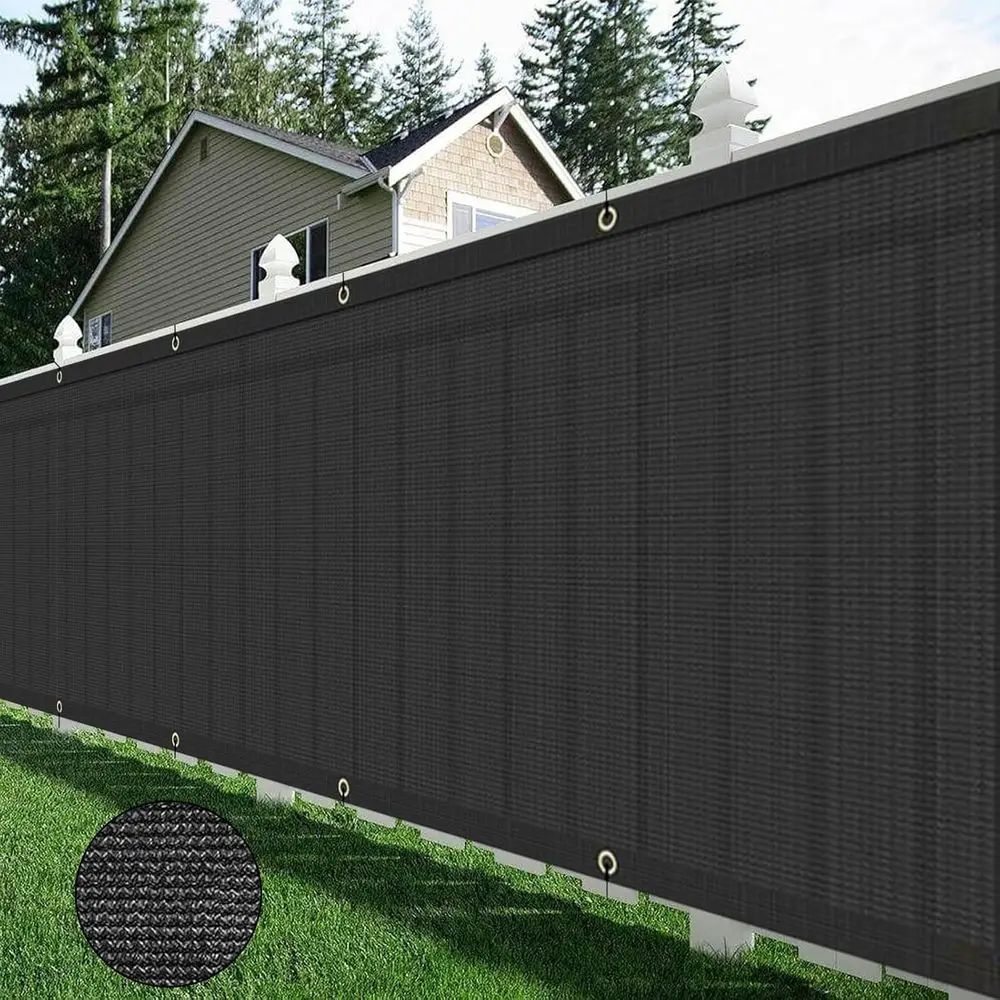 

Прочная затеняющая сетка для конфиденциальности 160 GSM, 90% блокировки солнца, 1,52 х 18,3 м, черная, с кабельными стяжками