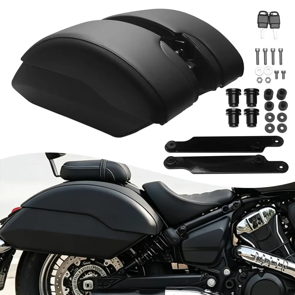 2x Large Hard Saddlebag Side Box Motorcycle For Indian Scout Bobber Classic Sixty Limited Super Sport Scout 101 2025-2026