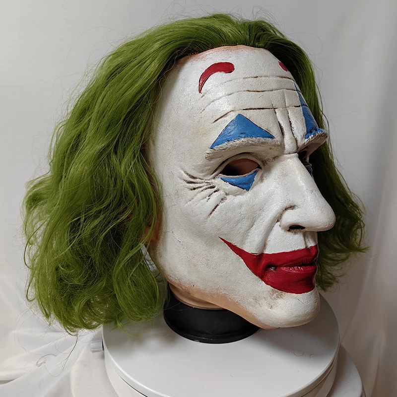 Masque de Cosplay The Dark Knight Joker, 2024 Latex Doux, ixde Film, Clown, Halloween, avec Perruques, Costumes, Accessoires pour Adultes, Taille Unique