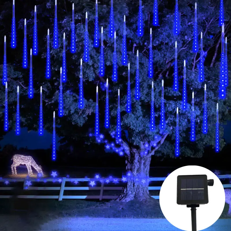 

30/50CM Fairy Holiday Light Christmas Decoration Solar Meteor Shower Light 8 Tubes LED String Light Garlands for Wedding Garden